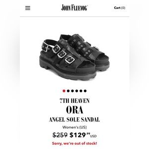 NIBno tag,John Fluevog 7th Heaven ORA AngelSole unisex sandal M7/W9 BlkLeather